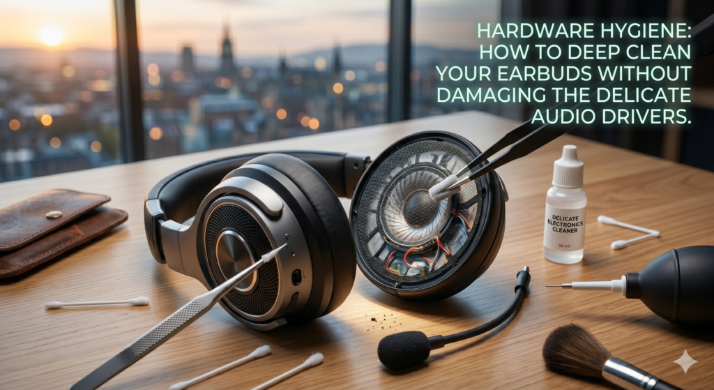 Hardware Hygiene: How to Deep Clean Your Earbuds Without Damaging the Delicate Audio Drivers gemini generated image blio0ablio0ablio